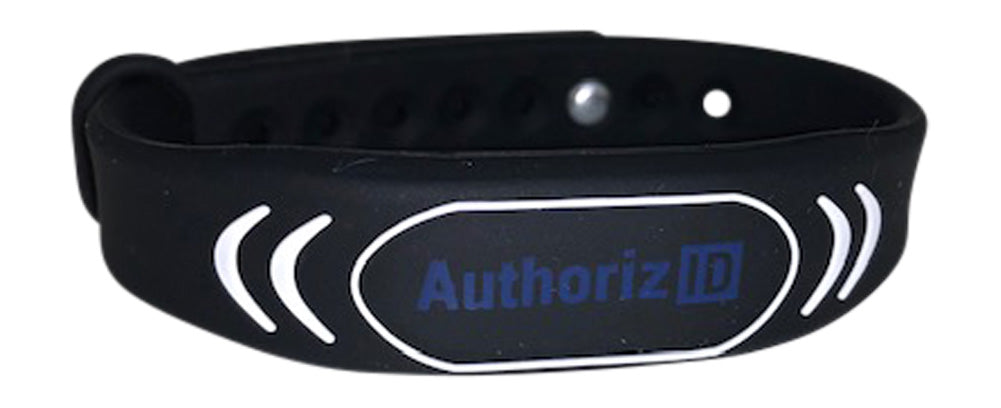 26 Bit H10301 Proximity 125 KHz wiegand RFID Adjustable Black Wristbands with Logo front