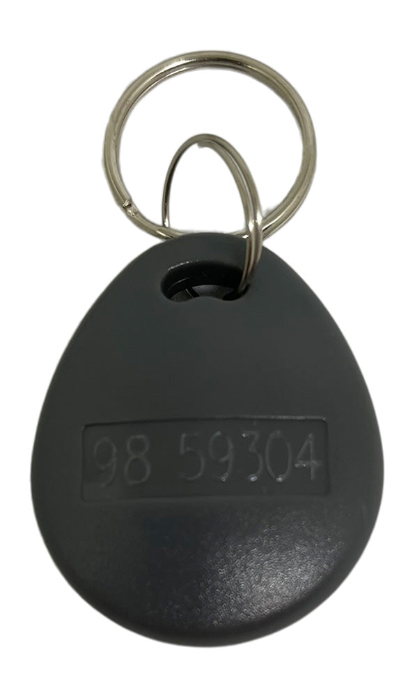 26 Bit H10301 Proximity 125 KHz wiegand RFID Thick Grey Key Fobs front with numbers engraved